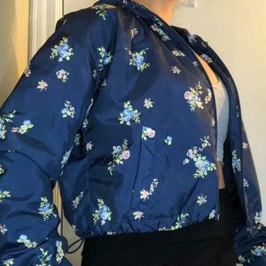 M Wild Fable Windbreaker Cropped Floral Jacket